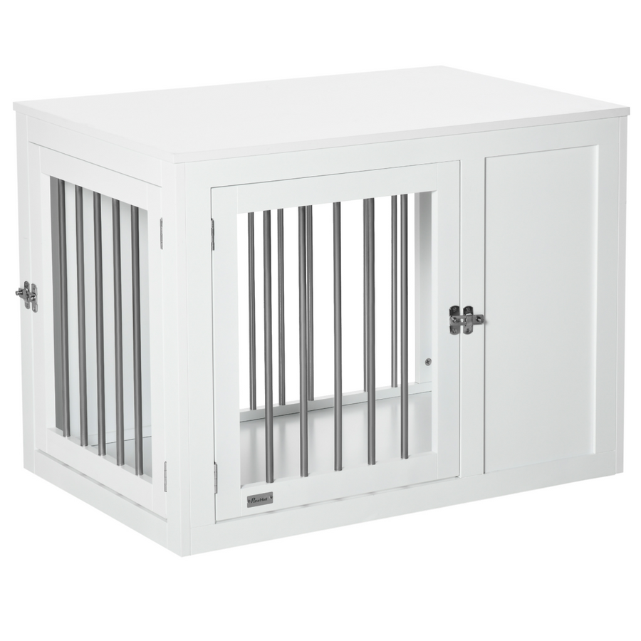 Furniture-Style Dog Crate End Table with 2 Doors for Medium Dogs