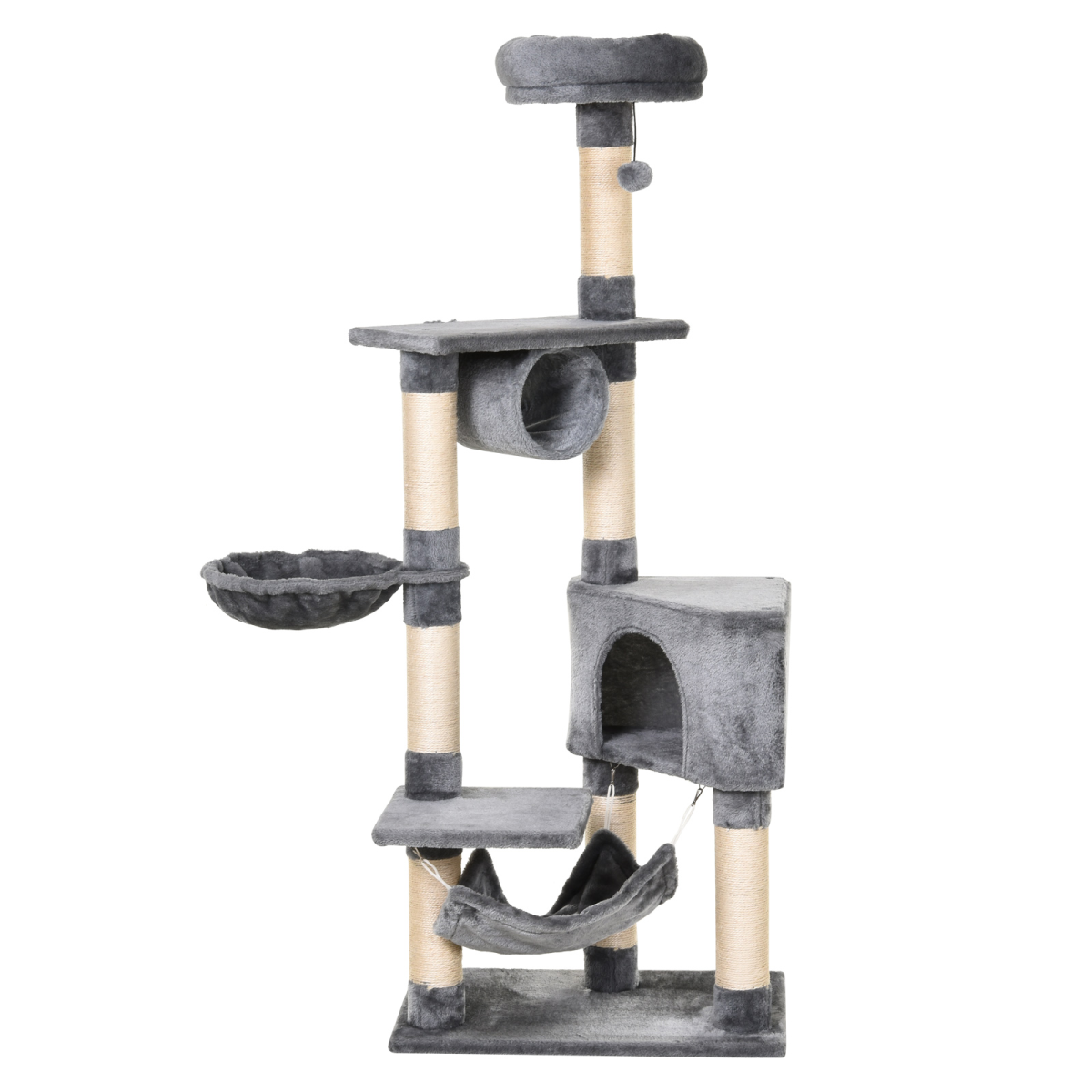 150CM Cat Tree Tower with Condo House, Side Bed and Doorway