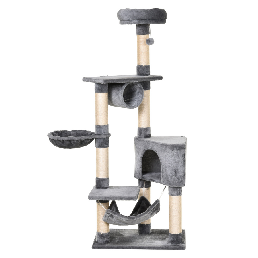 150CM Cat Tree Tower with Condo House, Side Bed and Doorway