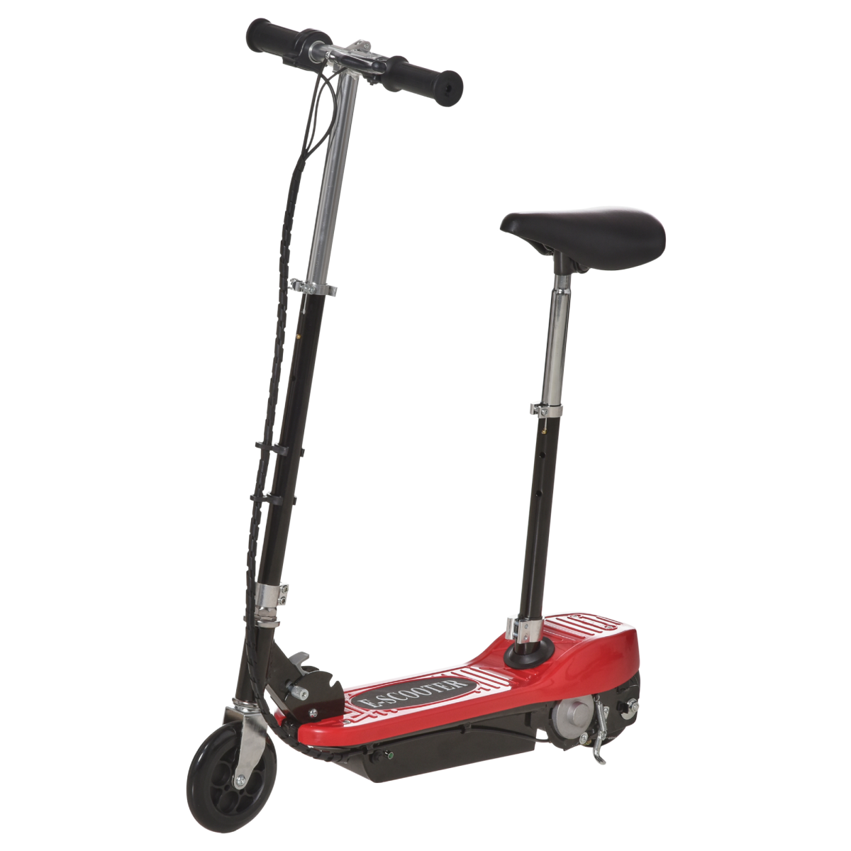 Kids Foldable Electric Powered Scooter 120W Toy with Brake, Kickstand, Red