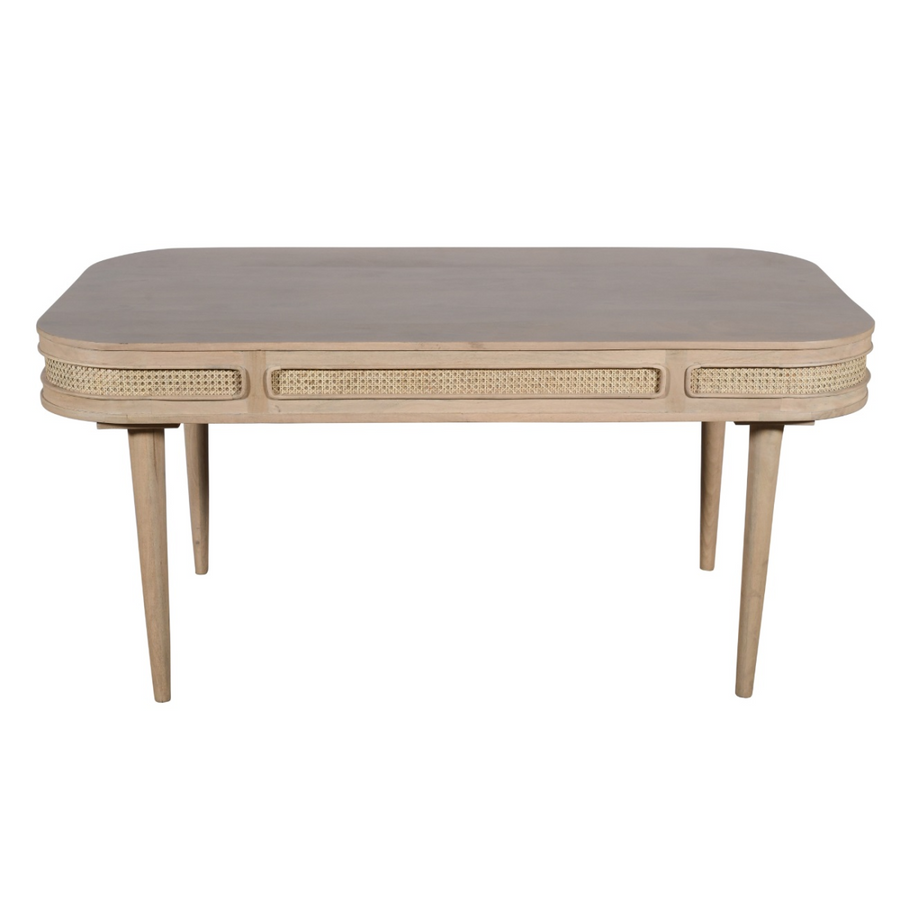 Valencia Cane & Mango Wood Dining Table 6 Seater