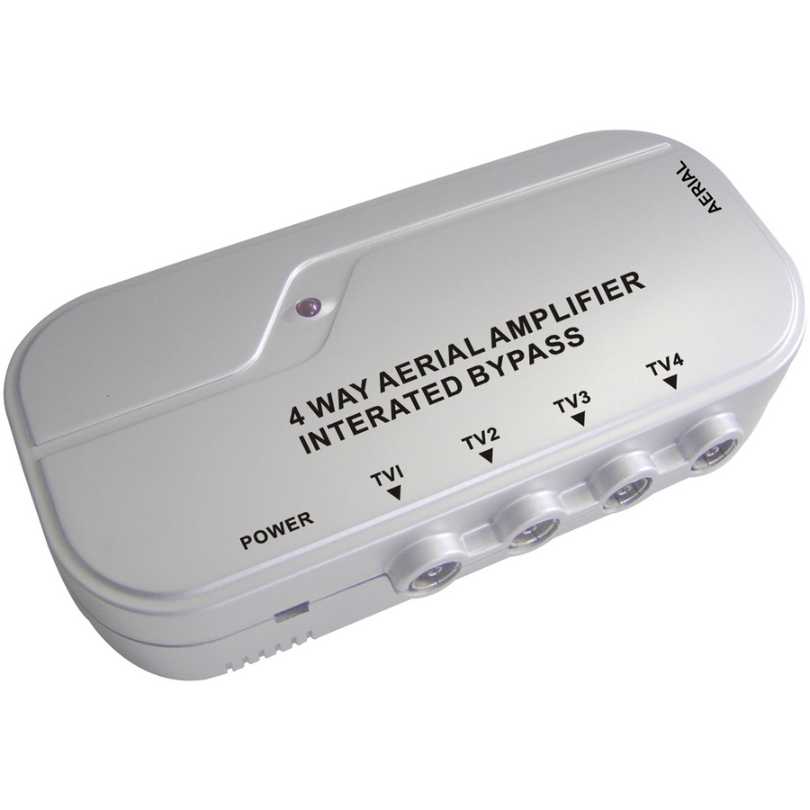 Electrovision Coaxial Signal Booster with 4G Filter, 4 Way T103EB