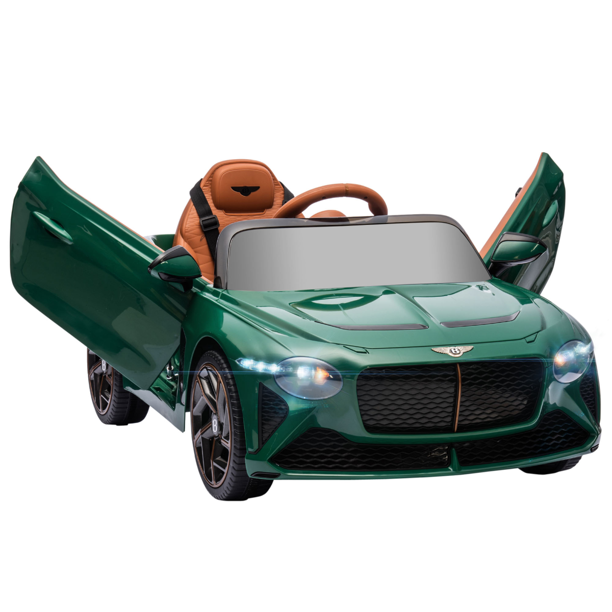 HOMCOM Bentley Bacalar Licensed 12V Kids Electric Ride-On with Remote Control, Green