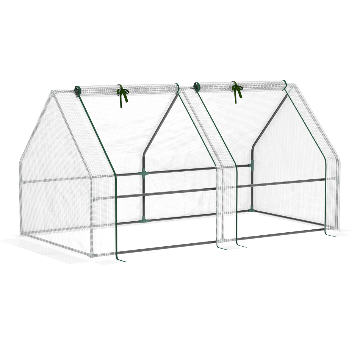 Mini Small Greenhouse Poly Tunnel Steeple for Plants and Vegetables White