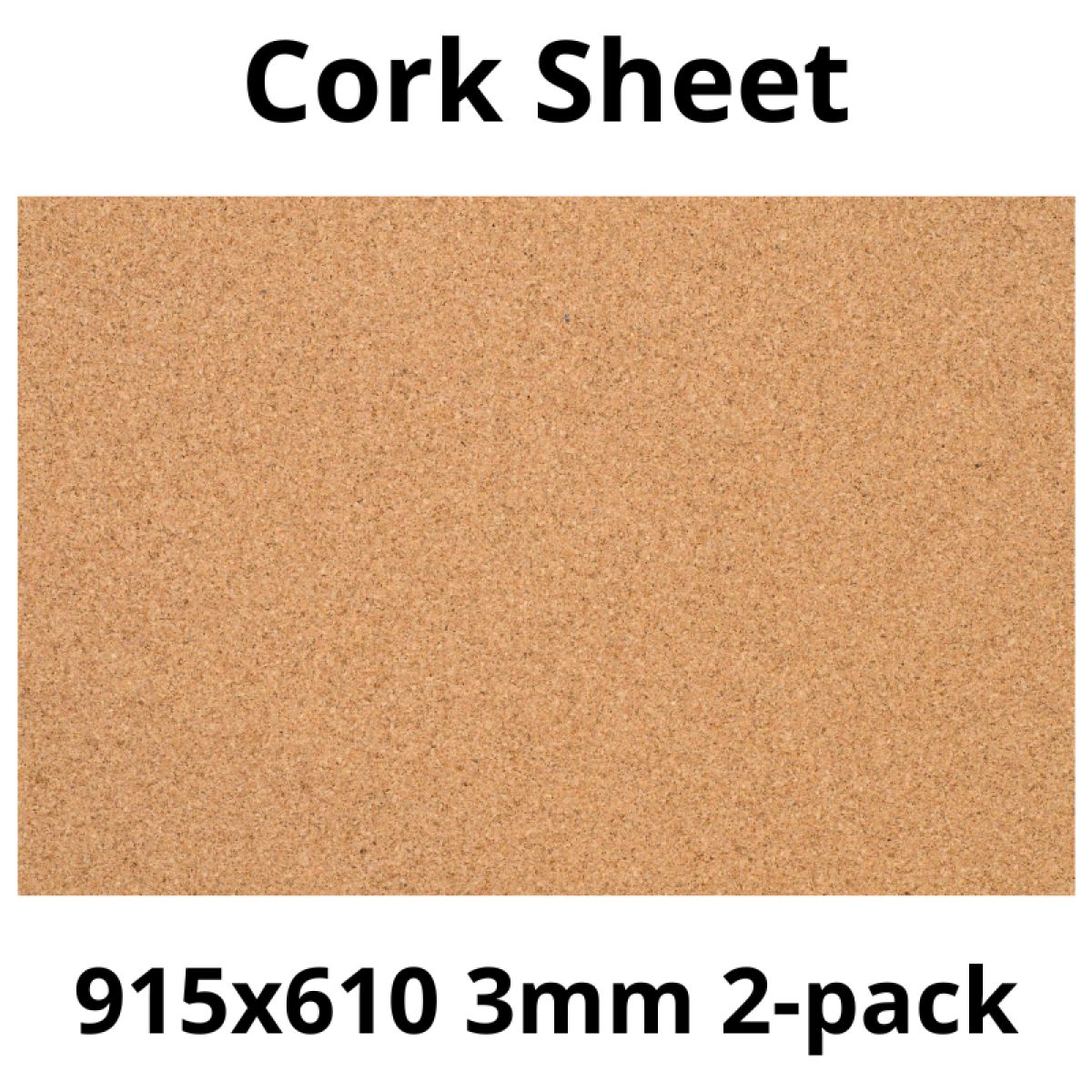 Cork Sheet 915 x 610 mm 3 mm Pack of 2