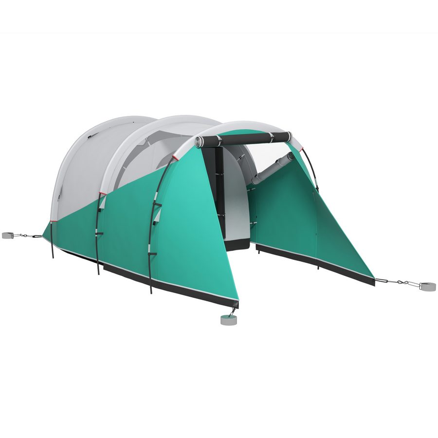 Outsunny 3000mm Waterproof Camping Tent with 2 Rooms for 4-5 People, Green