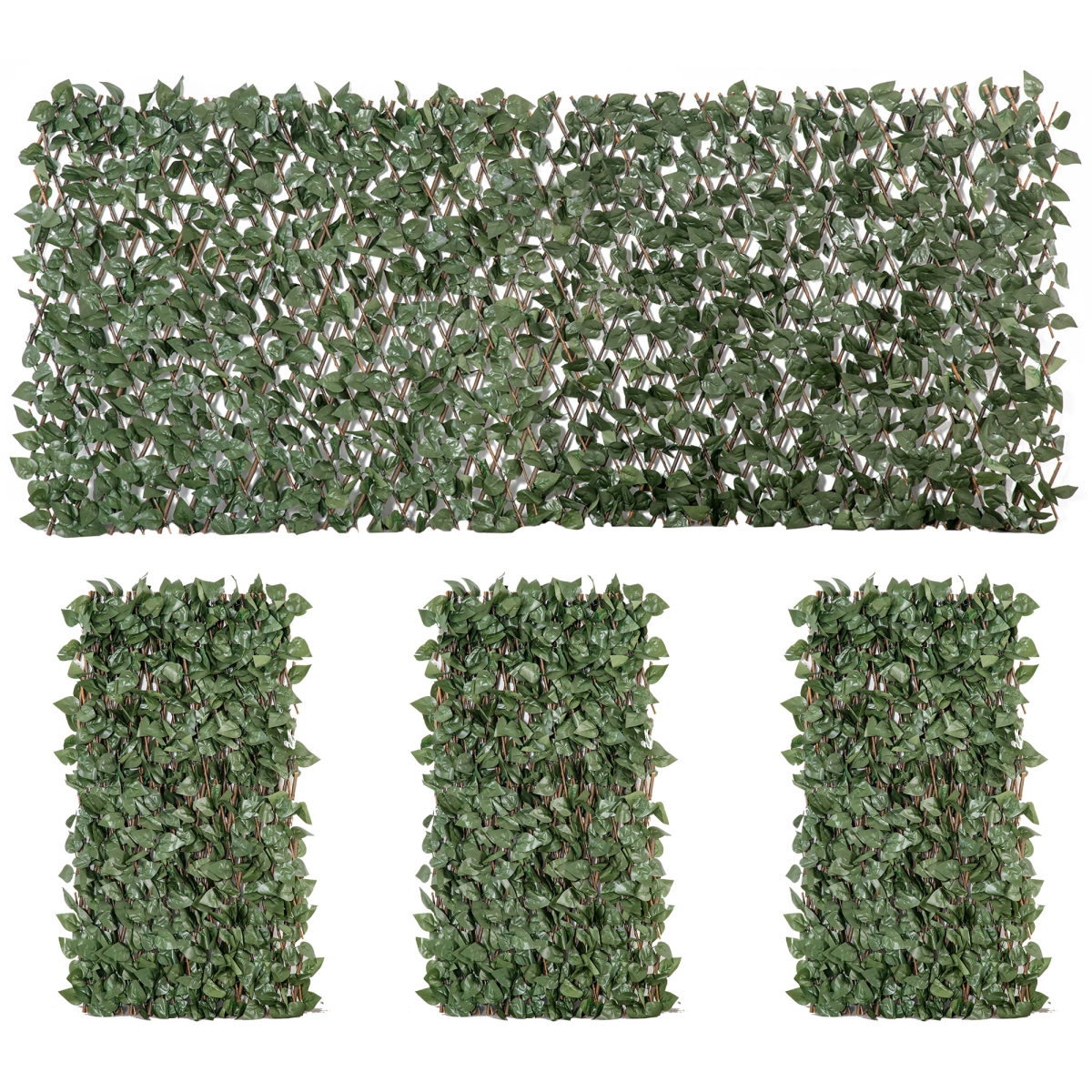 4Pc Expanding Trellis Fence, 2m x 1m Artificial Plant Fence, Telescopic