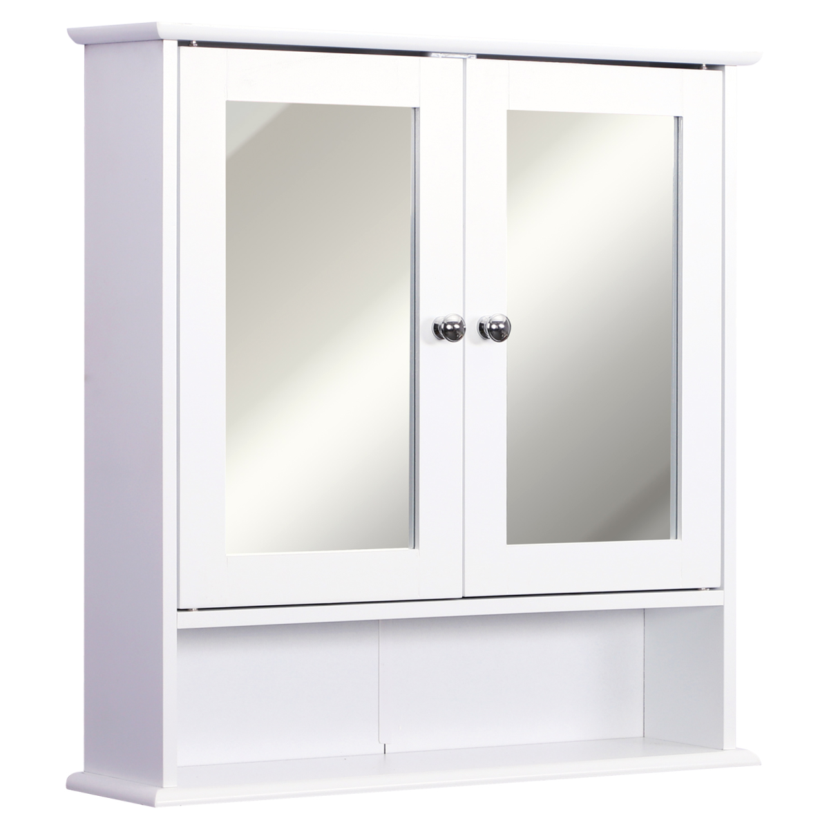 kleankin Wall-mounted Cabinet Mirror Door Bathroom Organiser White