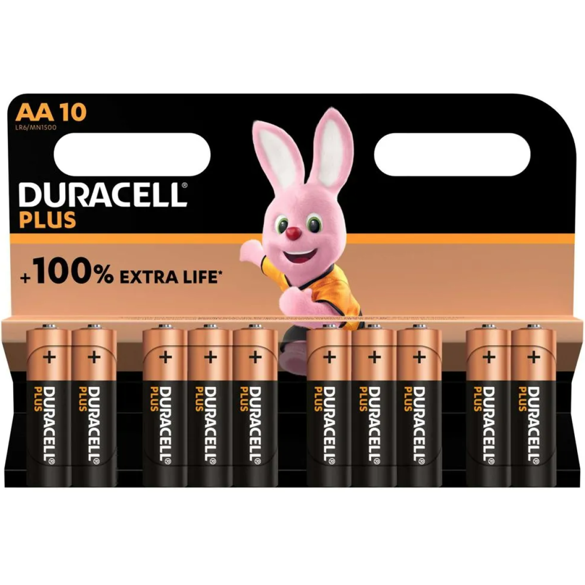 Duracell Plus MN1500+ AA Alkaline Batteries, 10 Per Card - Box of 12