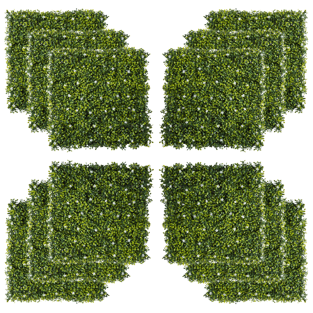 12PCS Artificial Boxwood Wall Panels 20" x 20"