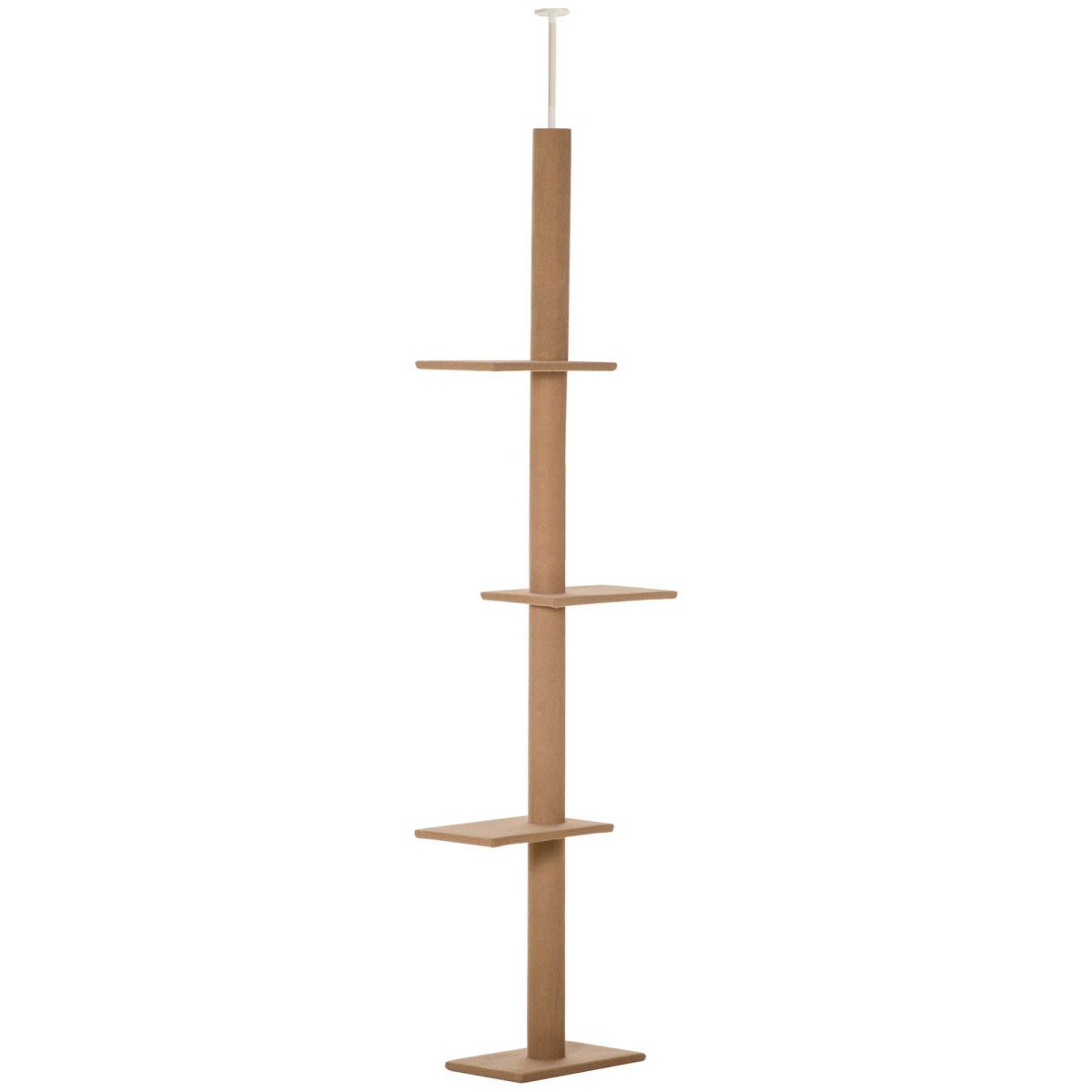 260cm Floor To Ceiling Cat Tree for Indoor Cats with Adjustable Height - Brown