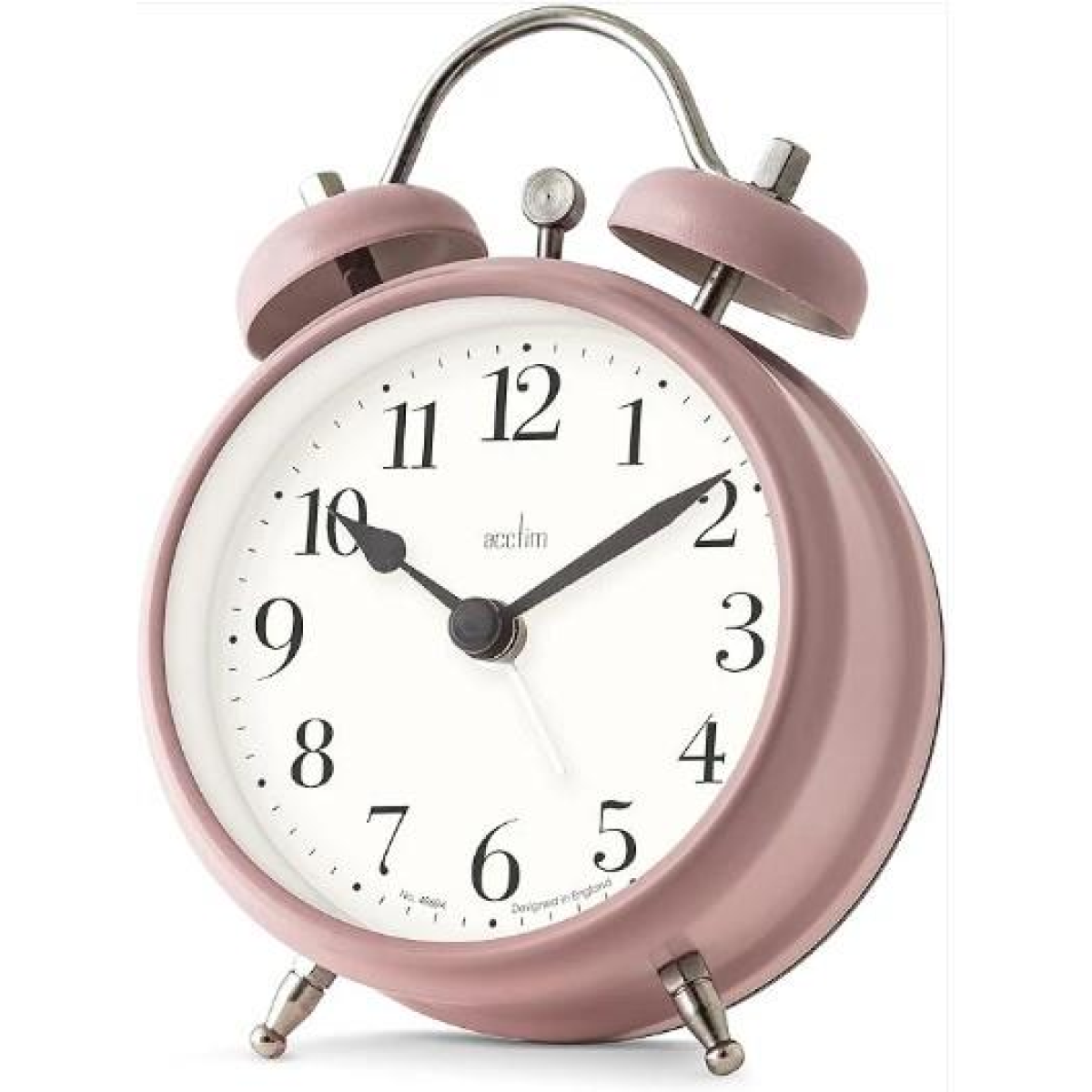Acctim Shefford 12cm Dusty Rose Double Bell Alarm Clock