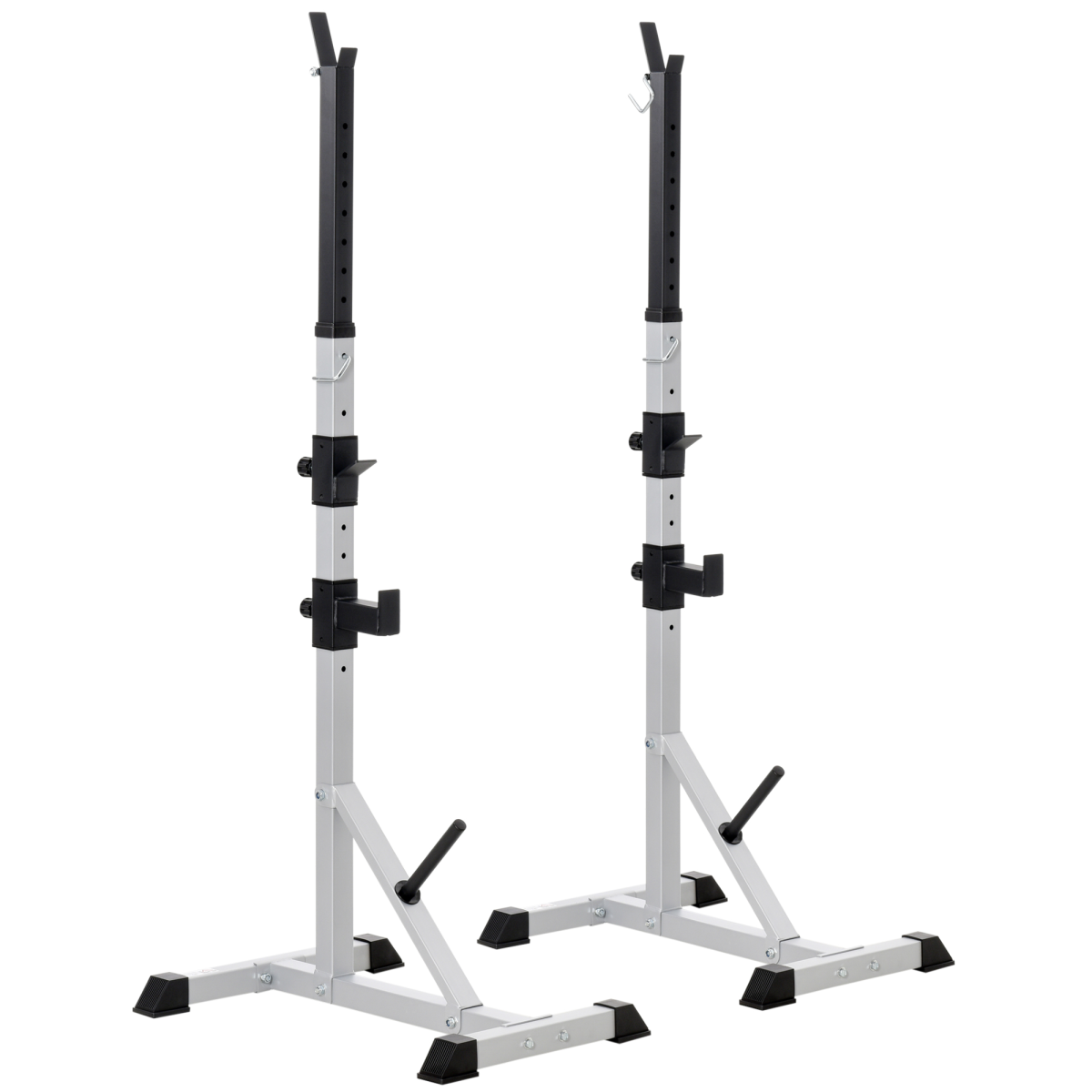 Adjust Pair of Barbell Squat Racks Stand Weight Lifting Bench Press Gym