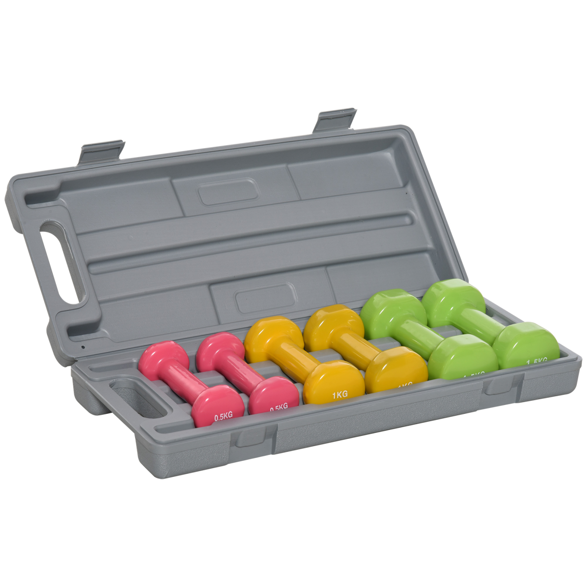 HOMCOM 6kg Dumbbell Fitness Weights Set with Suitcase