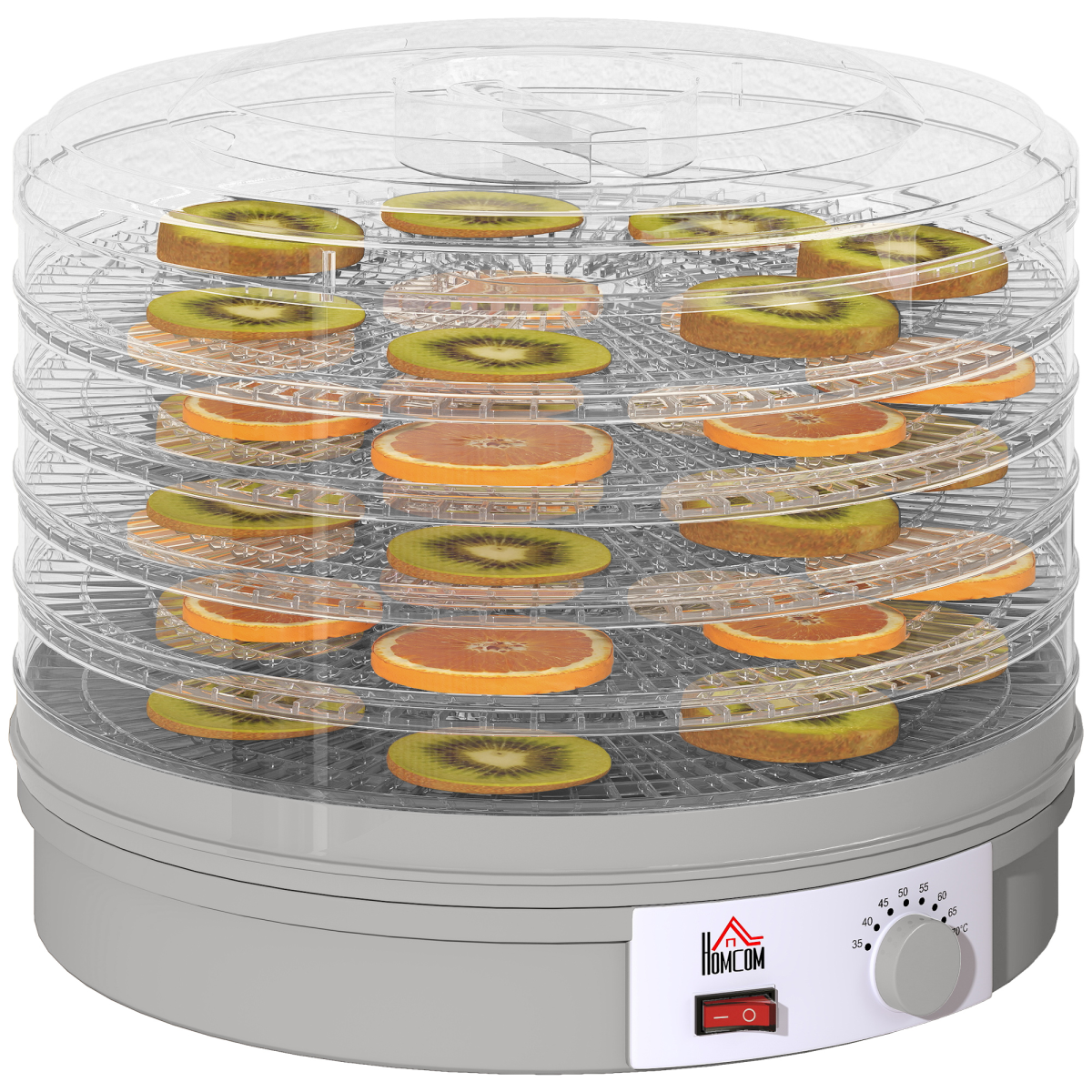 HOMCOM 5 Tier Food Dehydrator for Drying Fruit, Meat, Vegetable and Pet Treats