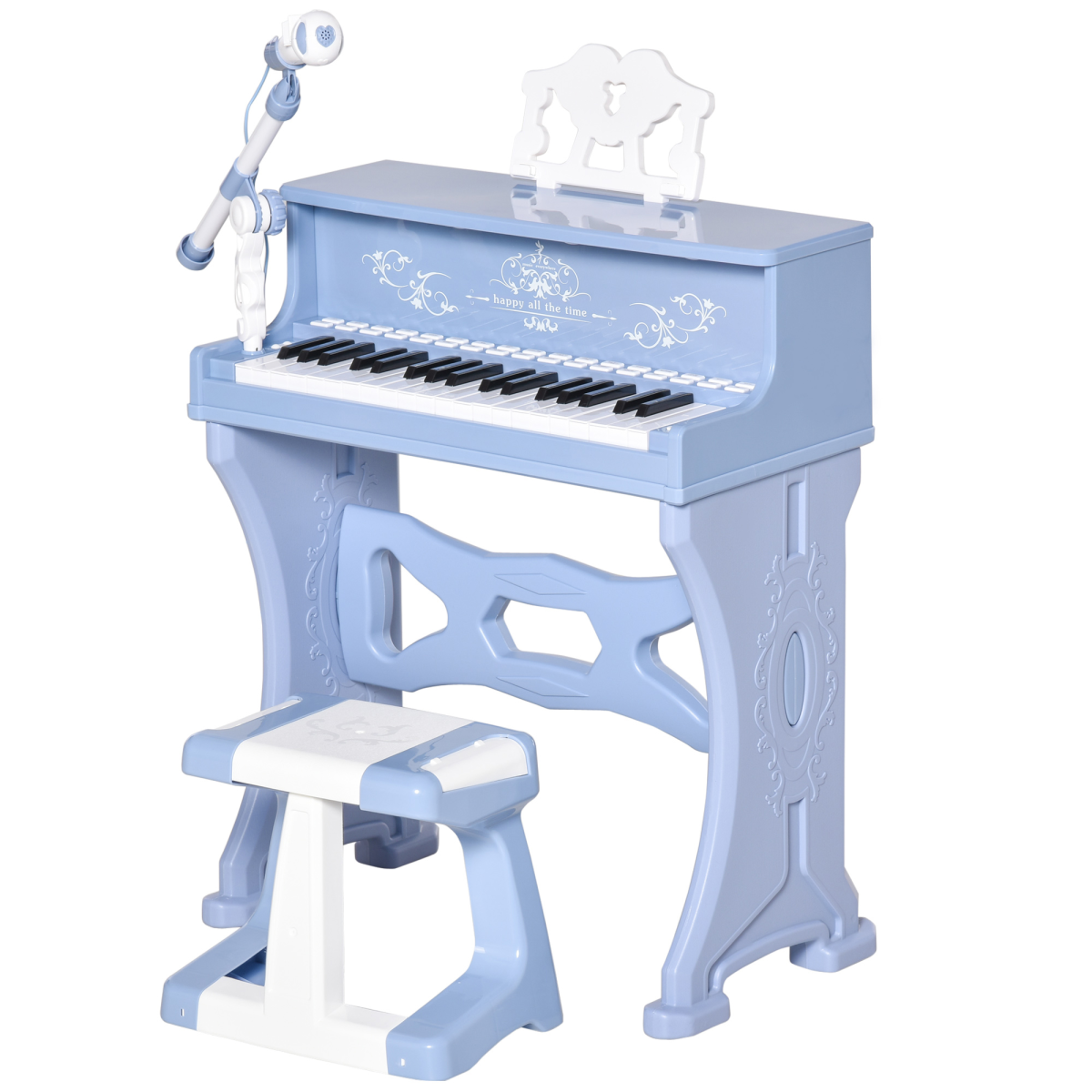 HOMCOM 37 Key Keyboard Piano with Microphone and Stool