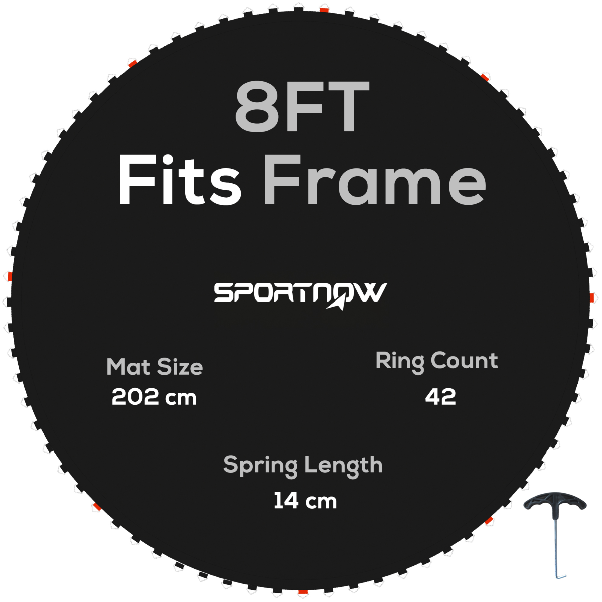 SPORTNOW Trampoline Mat with 42 V-Hooks, for 8ft Trampoline