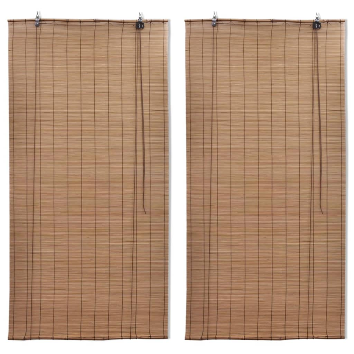 vidaXL Bamboo Roller Blinds 2 pcs 150 x 220 cm Brown