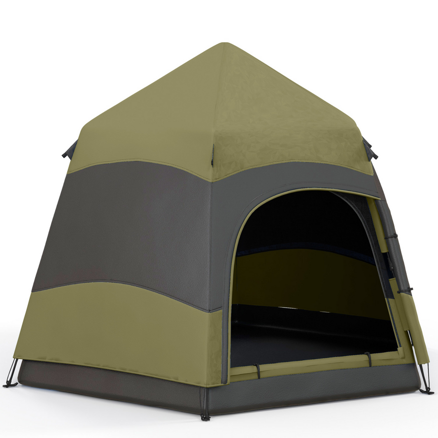 Outsunny 4 Person Camping Tent, Dark Green