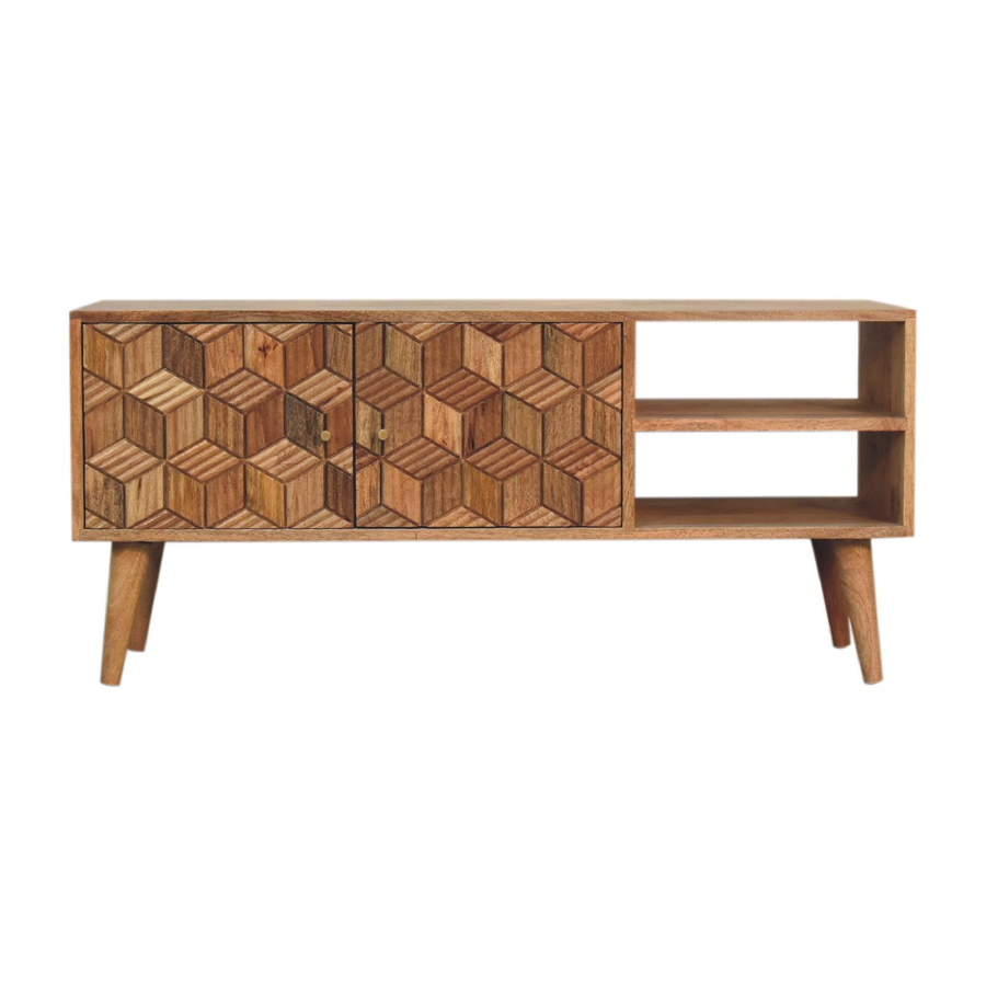 Artisan Furniture Cubana Media Unit, 2 Doors, 2 Shelves, Brown