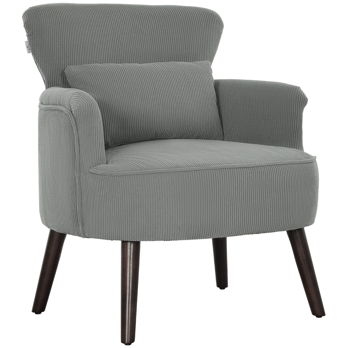 HOMCOM Armchair with Padded Seat and Backrest, Light Grey