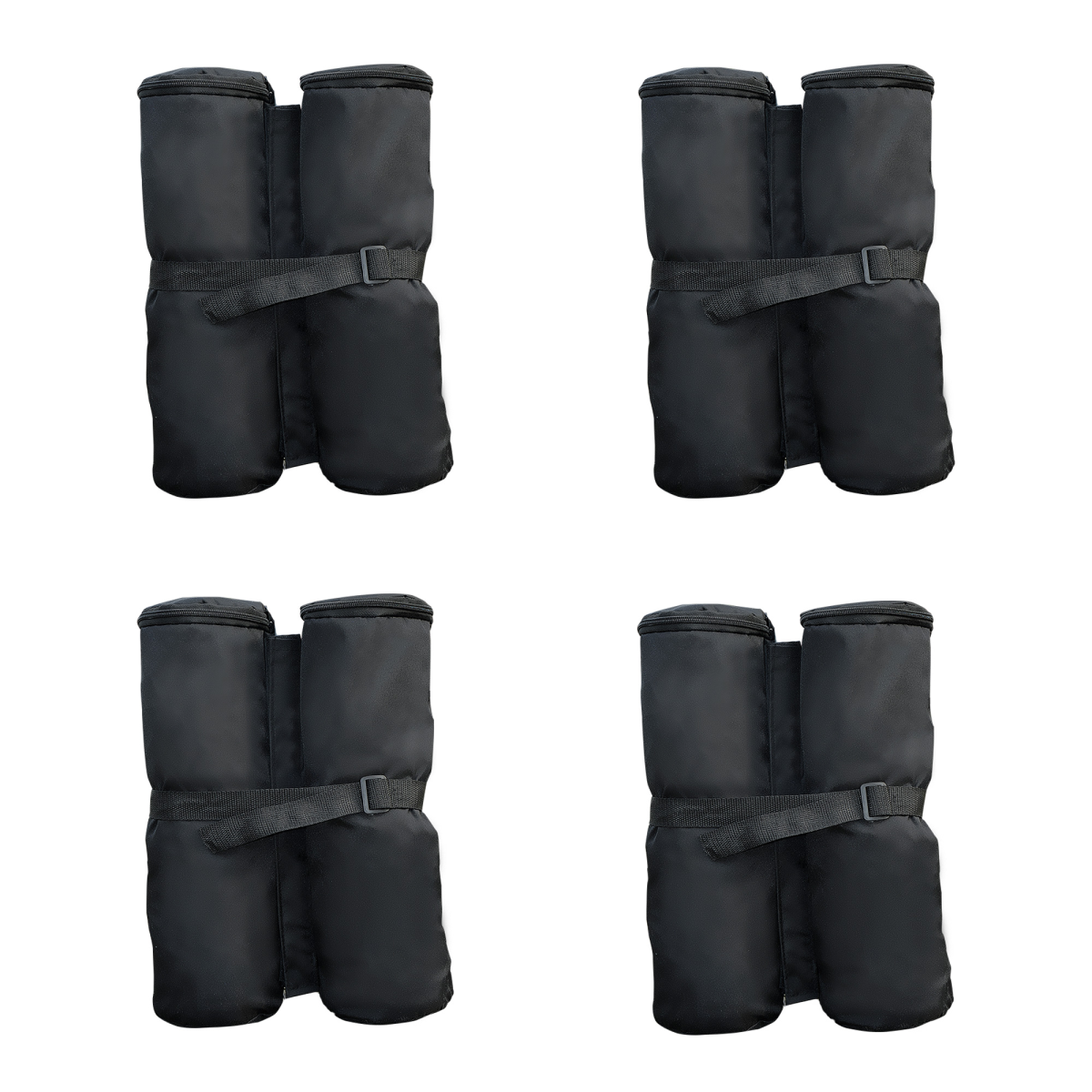 4 Pc Gazebo Sand Bag Weight Set - Black