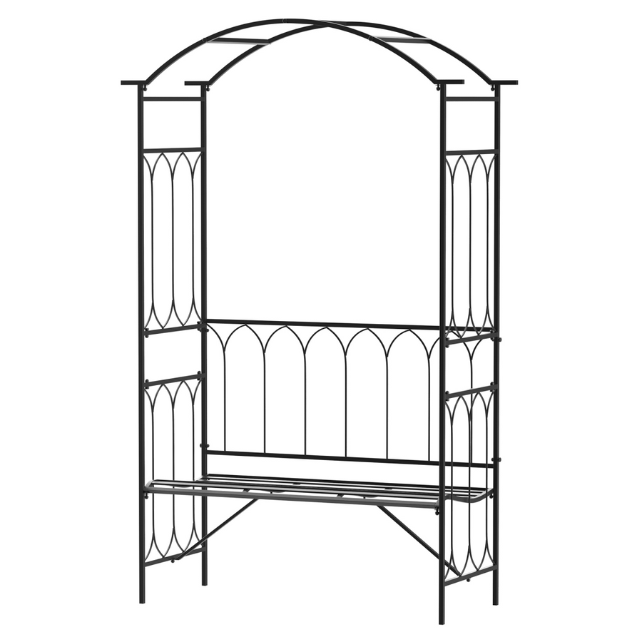 Garden Arbour Bench Trellis Black