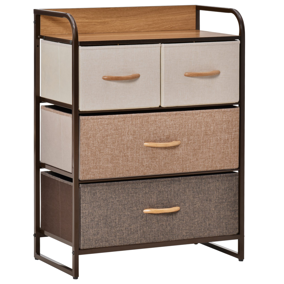 HOMCOM Closet Dresser, Dresser Tower, 4 Easy Pull Fabric Drawers, Steel Frame