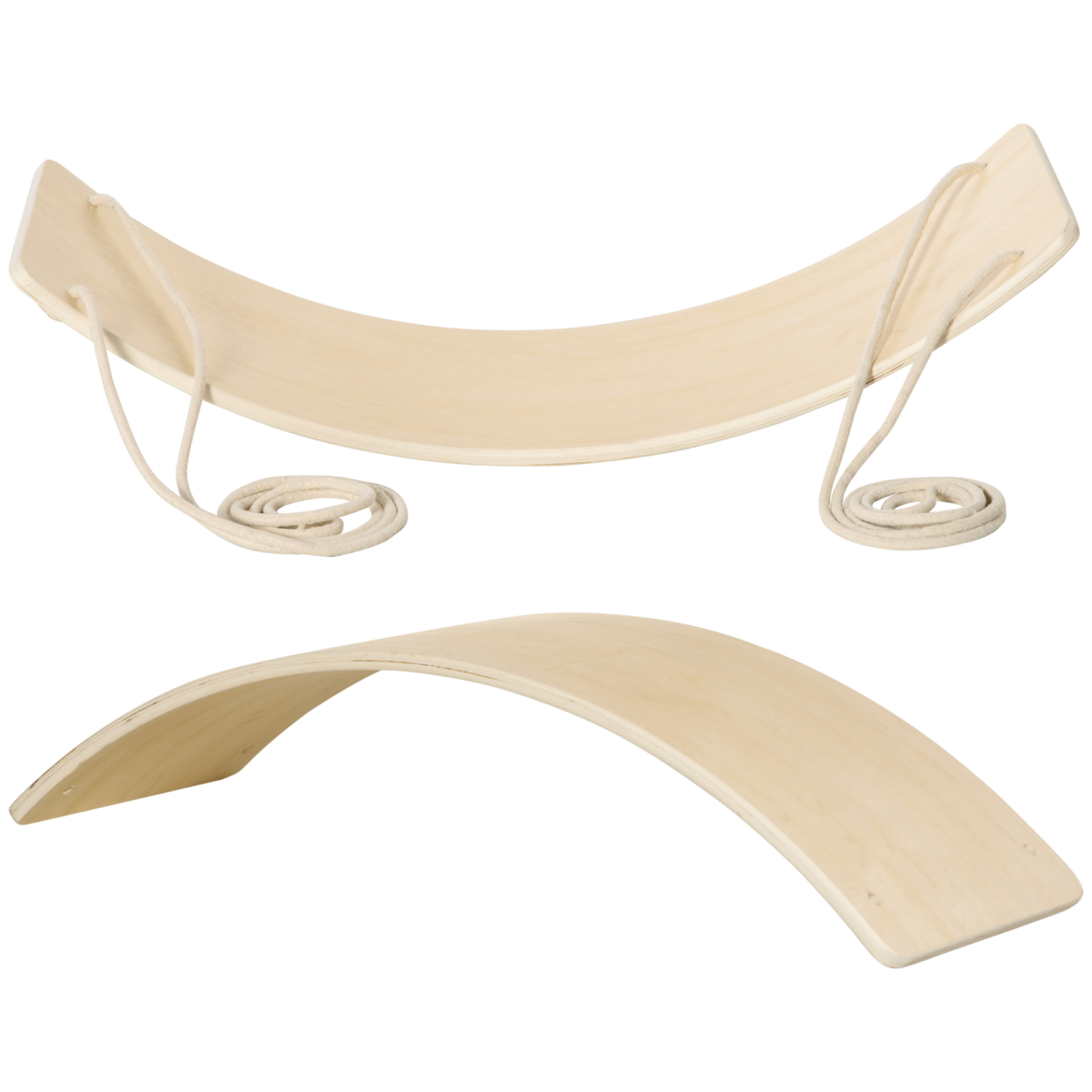HOMCOM Wood Wobble Board with Ropes