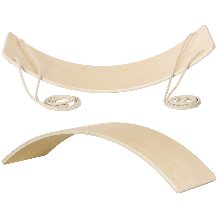 HOMCOM Wood Wobble Board with Ropes