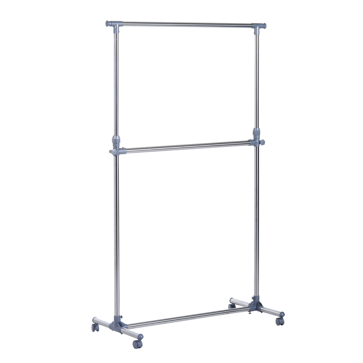 Heavy Duty Clothes Hanger with Wheels - Silver/Grey