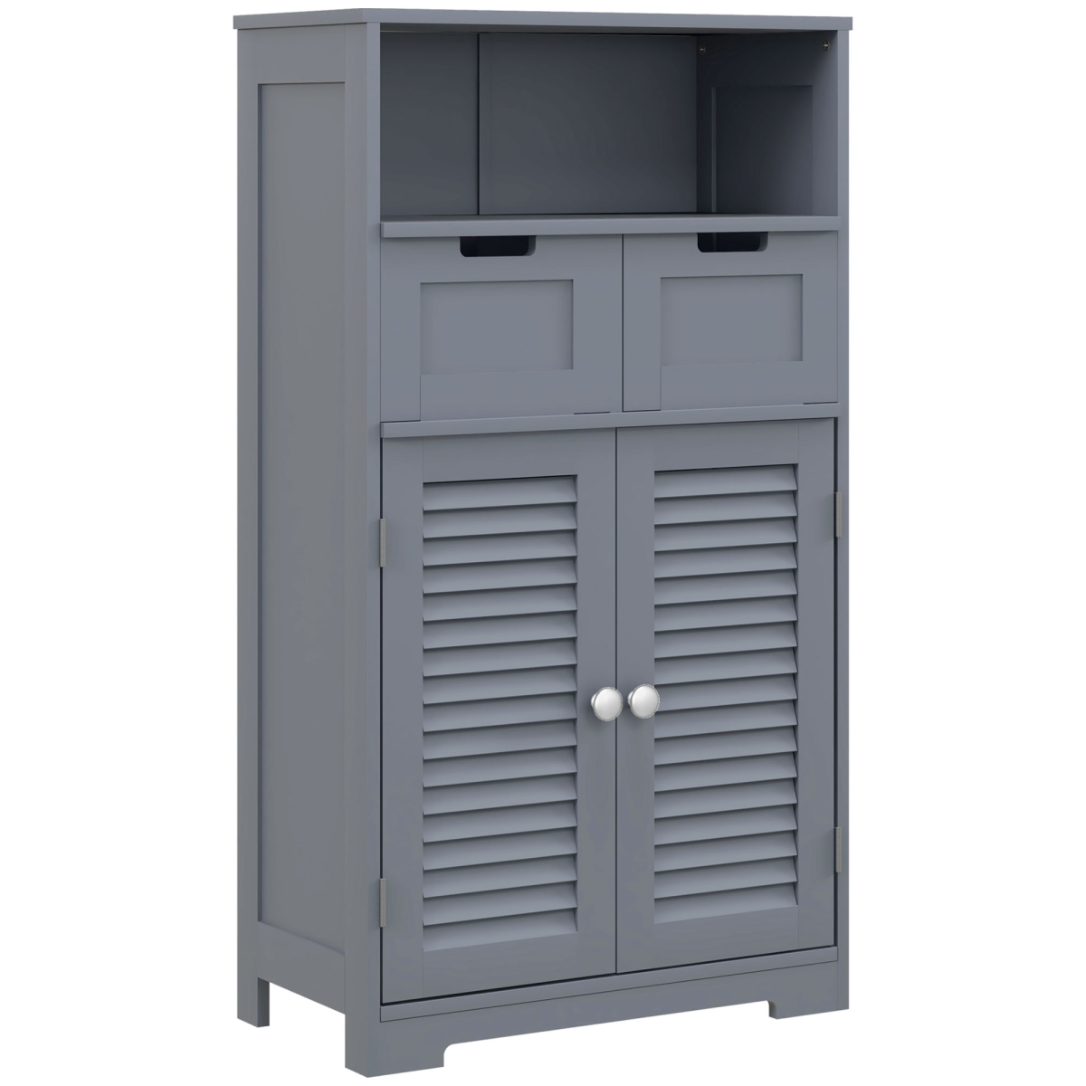 kleankin Bathroom Storage Cabinet with Louvred Doors