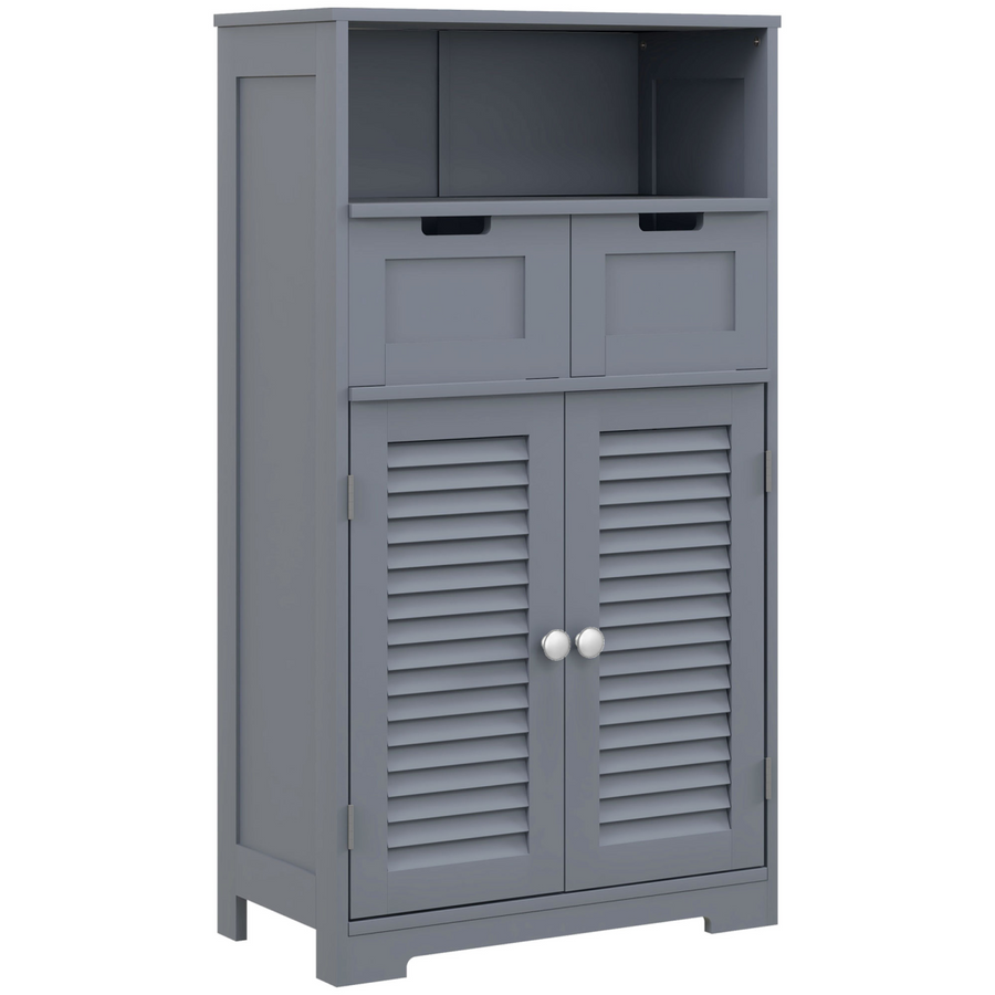 kleankin Bathroom Storage Cabinet with Louvred Doors