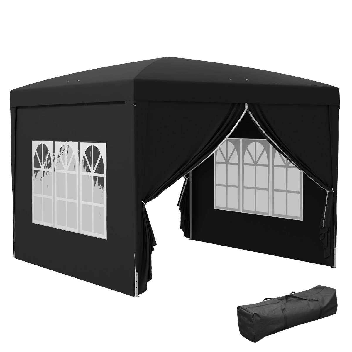 3m x 3m Pop Up Gazebo Party Tent Canopy Marquee with Storage Bag - Black