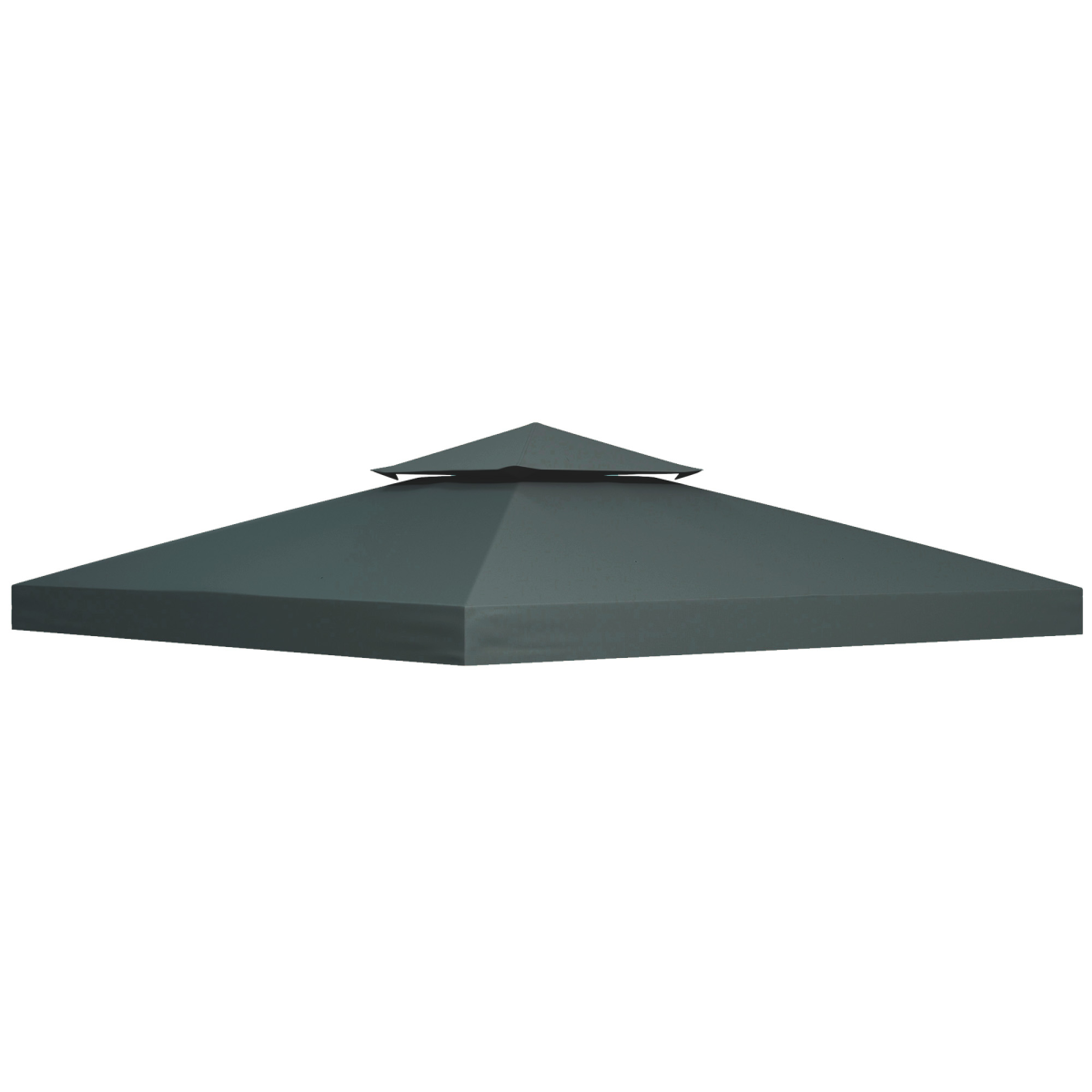 Outsunny 3m 2-Tier Gazebo Top Cover Replacement Canopy Roof Charcoal Grey
