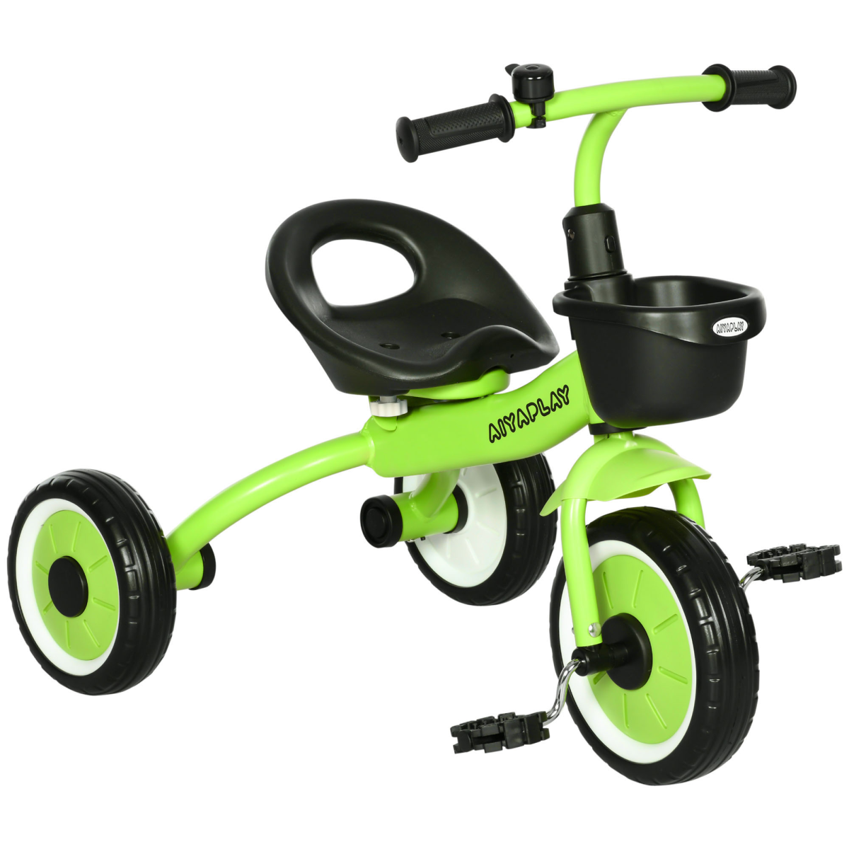 AIYAPLAY Trike with Adjustable Seat and Basket for Kids 2-5 Years, Green