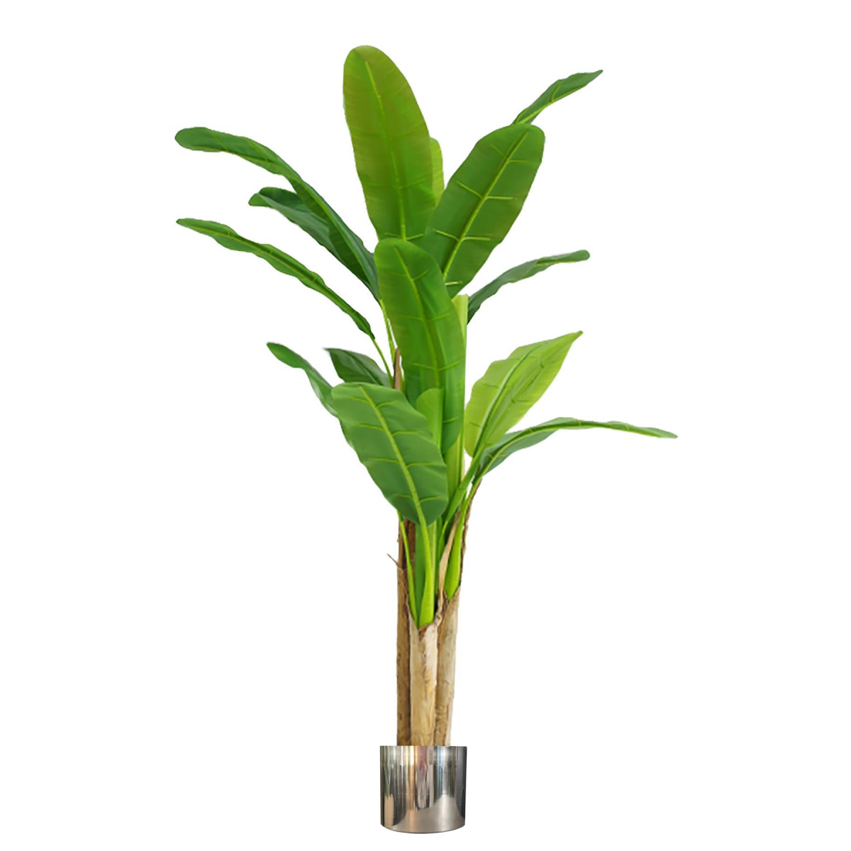 180cm Artificial Banana Tree with Silver Metal Planter