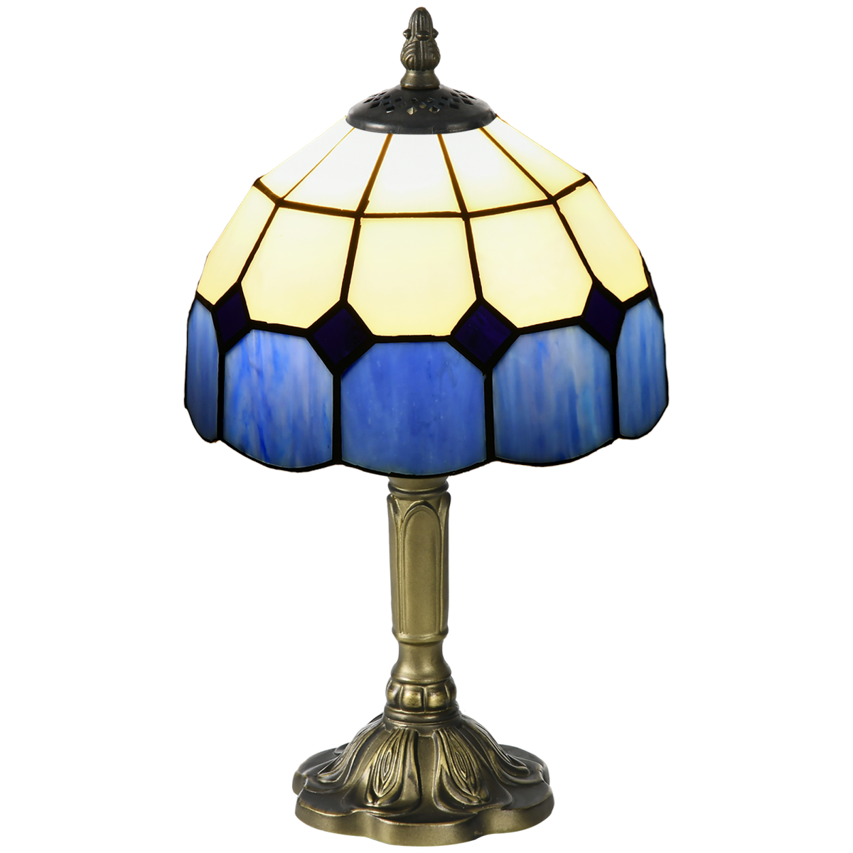 HOMCOM Antique Table Lamp, Blue, Bulb not Included