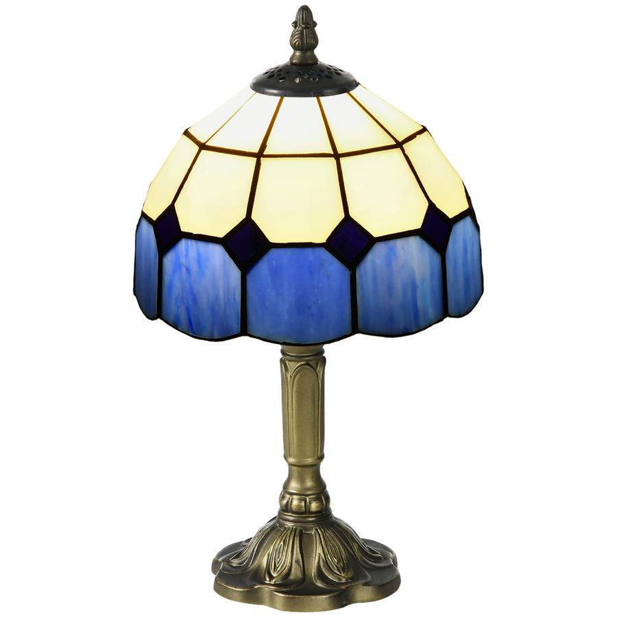 HOMCOM Antique Table Lamp, Blue, Bulb not Included