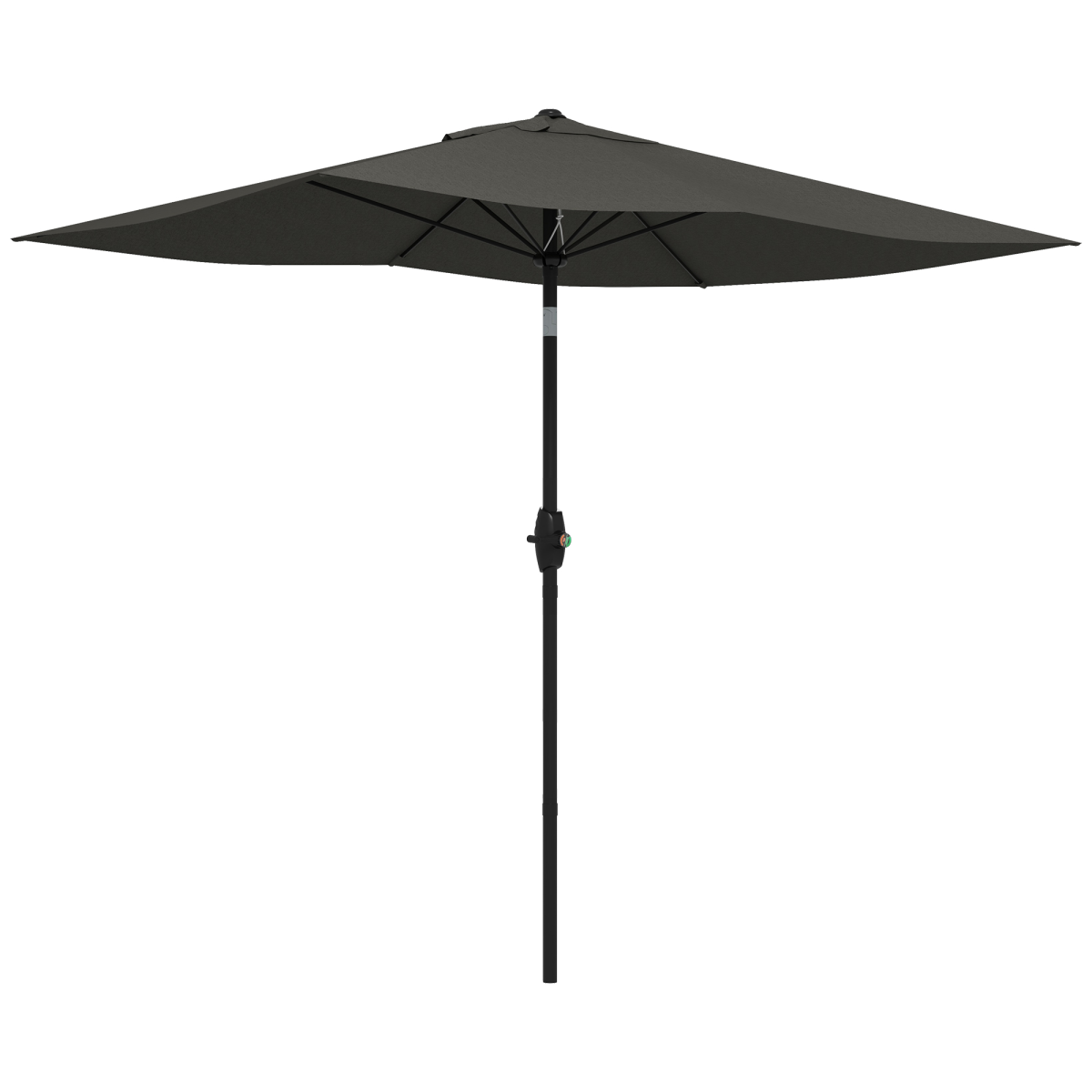 Outsunny Rectangular Garden Parasol with Crank, Dark Grey