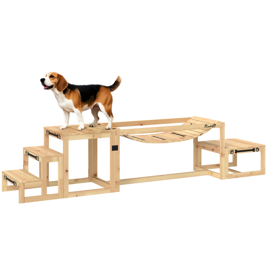 PawHut 3-Piece Wooden Dog Agility Training Equipment