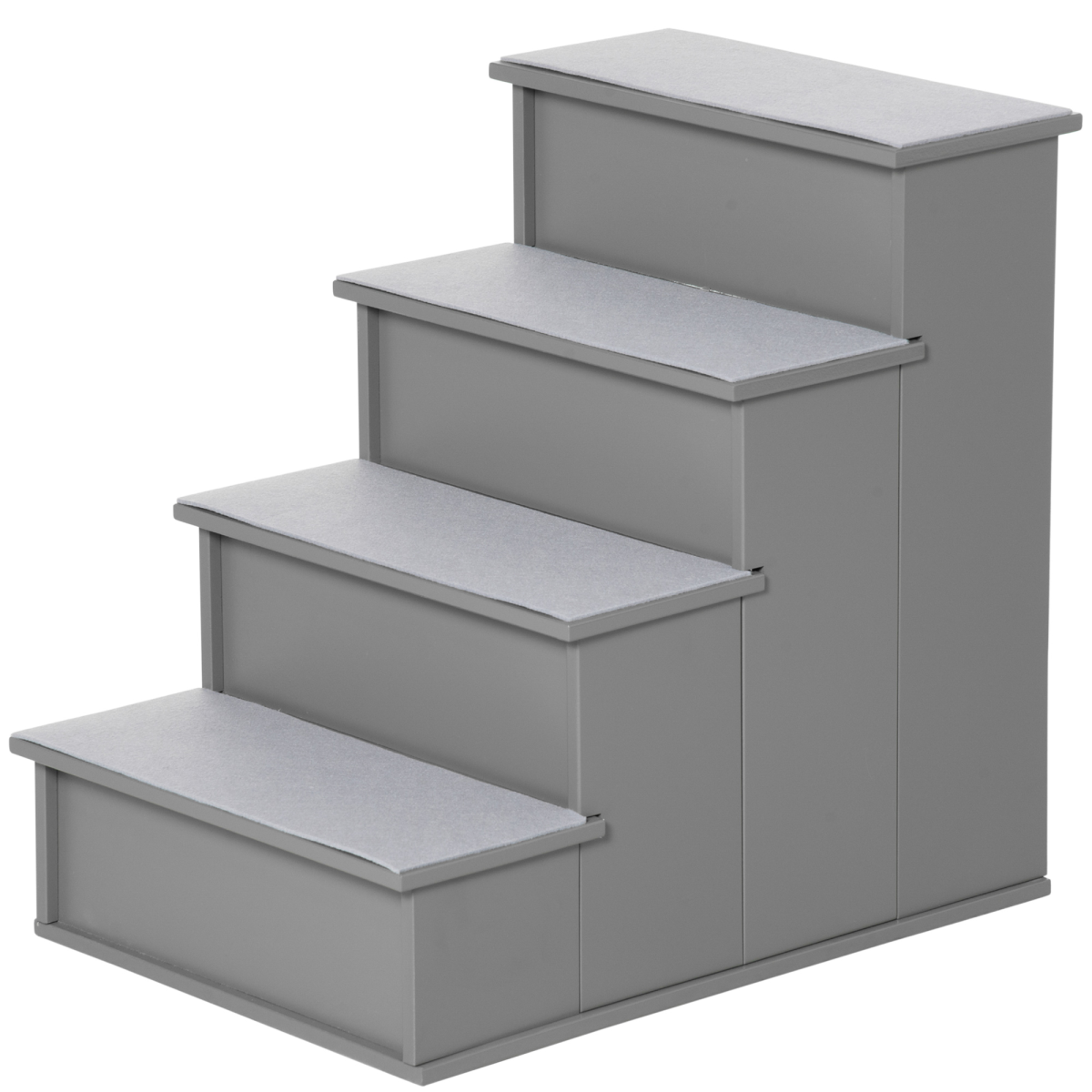 4 Step Wooden Pet Stairs for Bed or Couch, Grey