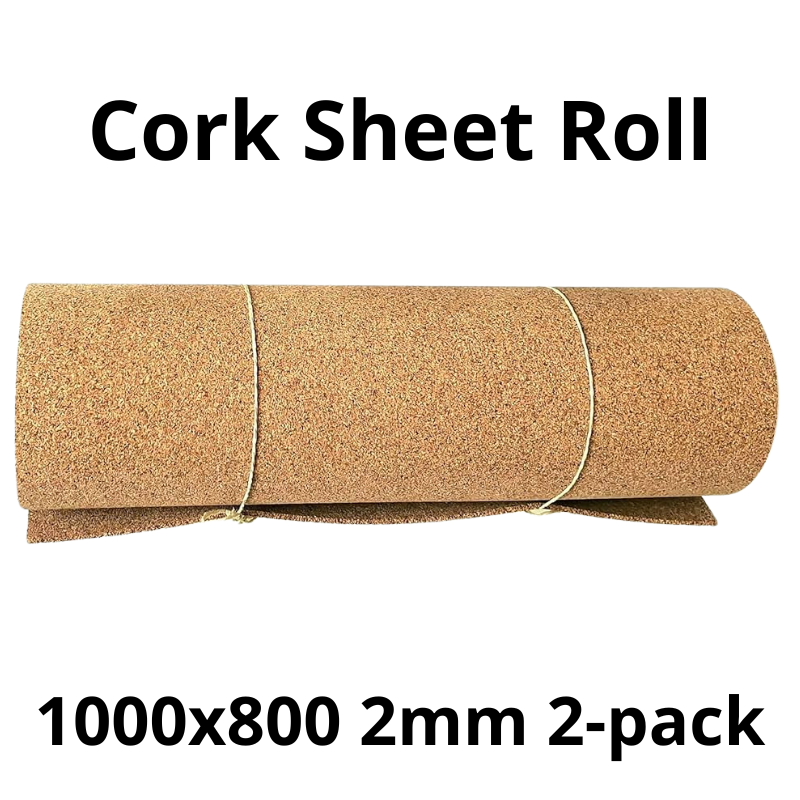Cork Sheet Roll 1000 x 800mm 2mm Pack of 2
